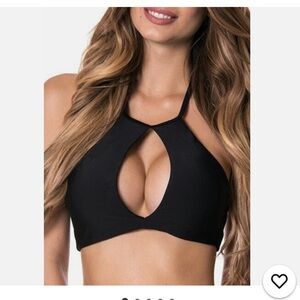 New Relleciga fire engine warm red halter bikini top size XL